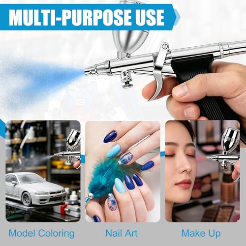 Krismose Airbrush Kit, Dual-Action Portable Airbrush Gun Painting Set