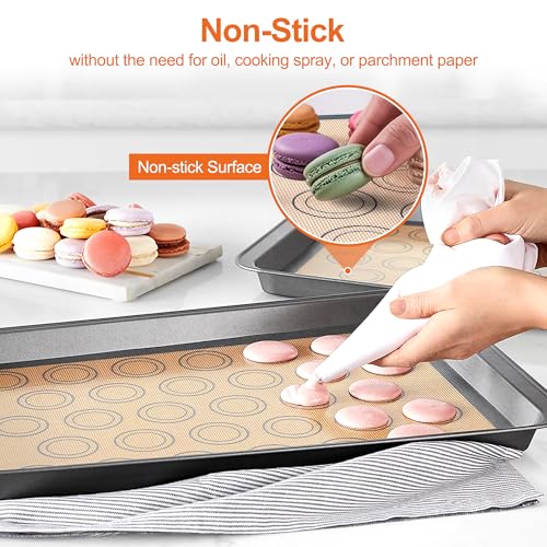 HOOMIL Macaron Silicone Baking Mats, 18 x 13 Inch, 2-Pack - size: 18" x 13"