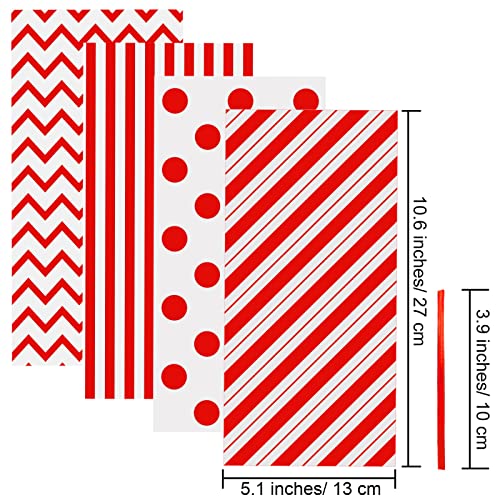 Aneco Red Cellophane Bags 100 Pack 10.6 x 5.1 Inch - color: Red