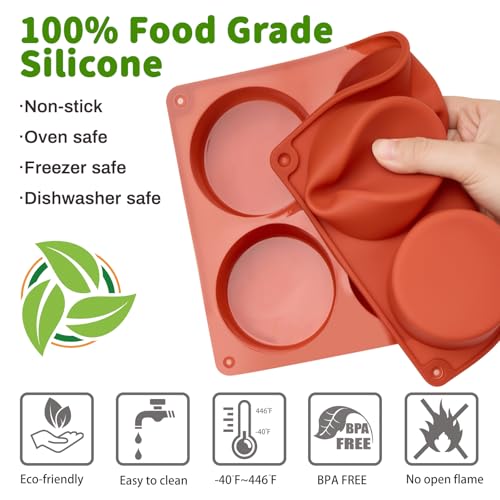 JOERSH Silicone Egg Bite Molds, 3 Inch, 2 Pack - color: Deep, 6 Cups