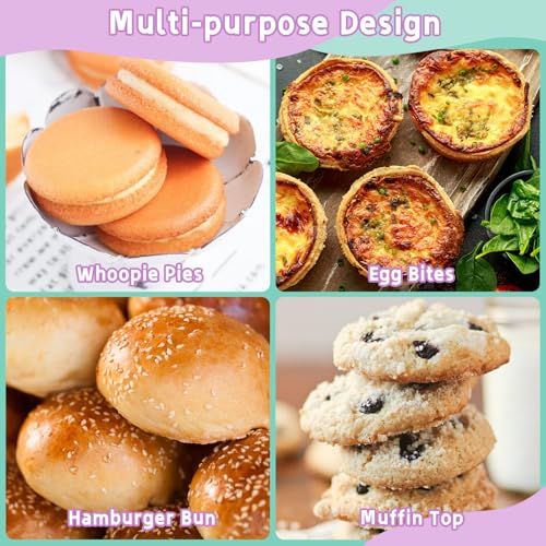 Silicone Muffin Top Pan, 2 Pack Round Silicone Mold for Baking 12-Cavity