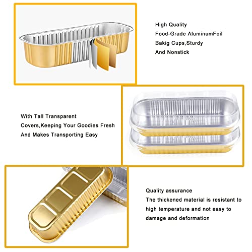 100 Sets Mini Cake Pans with Lids, Mini Loaf Pans