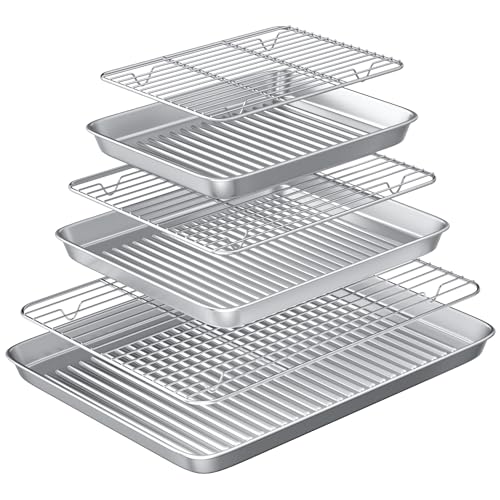 Baking Sheet with Cooling Wire Rack Set - Stainless Steel Baking Sheet Pan - size: 16"，12"，10"