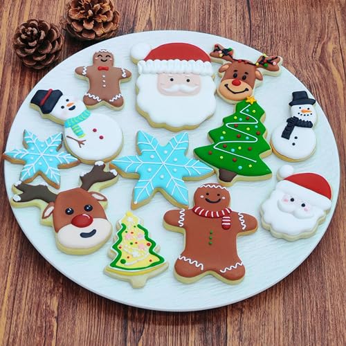 MrCookie 4" Large Christmas Cookie Cutters Set,Thickened Stainless Steel - color: Large Christmas A