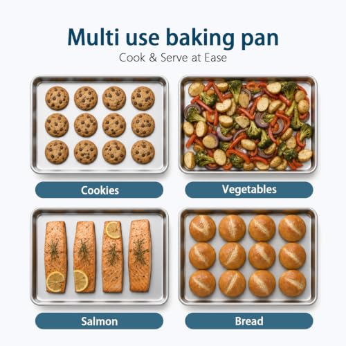 Baking Sheet Set of 2, 18 Inch Stainless Steel Cookie Sheets, 0.8mm Thick - size: 18" 2-Pack