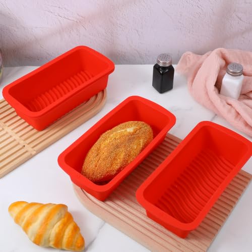 8 Pcs Silicone Bread Loaf Pan Set, Silicone Loaf Pan for Baking Bread