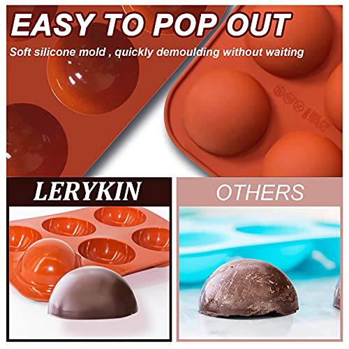 Lerykin 6 Holes Medium Semi Sphere Silicone Molds, 3 Packs Half Sphere Silicone Baking Molds for Making Chocolate, Cake, Jelly, Dome Mousse - color: 6 Medium ( 3 Pack )