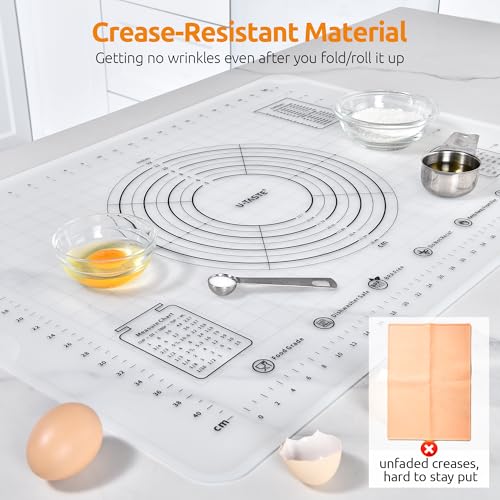 U-Taste Silicone Pastry Mat, Dough Rolling Baking Sheet, 28x20"/Transparent - color: Transparent, size: 27.6"L x 19.7"W