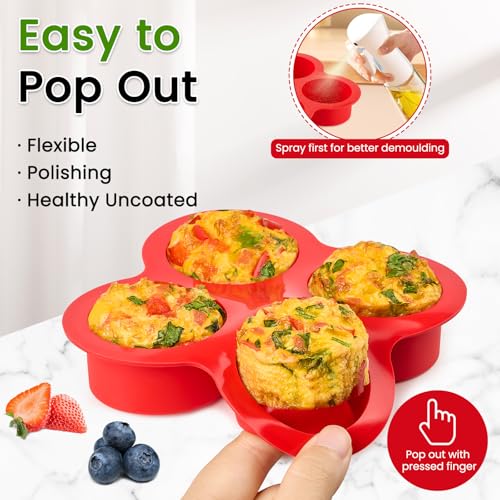 JOERSH Air Fryer Egg Mold, 2 Pack, 4 Cups - color: Mini, 4 Cups