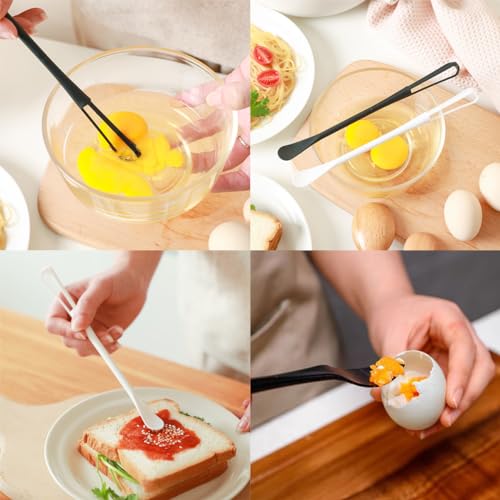 8 PCS Multifunctional Mini Whisk Mini Spoon Small Whisks 2 in 1 Whisk Utensil Mini Sugar Spoon Whisks Set Non Scratch Coated Kitchen Tools for Cooking Blending, Baking, Beating - size: 8.6x0.78 in