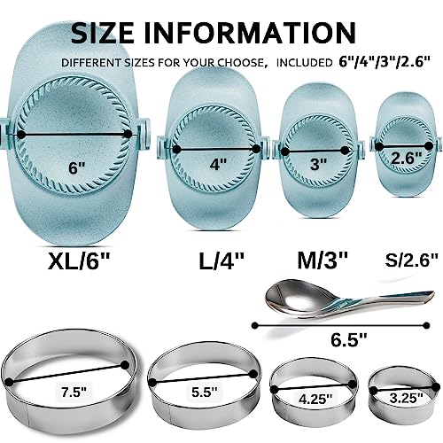 Empanada Maker Press, 6" Large Dumpling Maker Set (6"/4"/3"/2.6") - color: Blue, size: 6"+4"+3“+2.6”