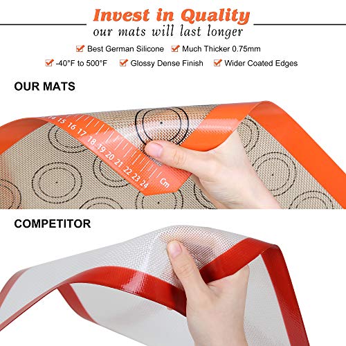Best German Silicone Baking Mat, 2 Half Sheets Macaron Baking Mats - color: Macaron Baking Mat, size: Half Sheet (Set of 2)