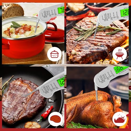 AWLKIM Meat Thermometer Digital, Instant Read Food Thermometer, White - color: 1 Pack White