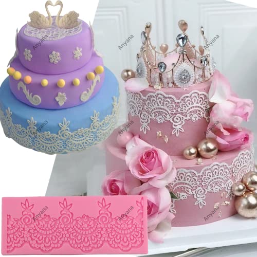 Set of 3 Silicone Fondant Lace Mat Cake Decorating Mold