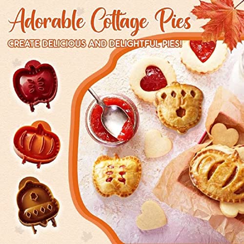 Dough Presser Pocket，Mini Pie Molds,One-Handed Cookie Maker, 3 Shape Christmas Handmade Pie Molds. (Autumn hand-dispatched) - color: Autumn hand-dispatched