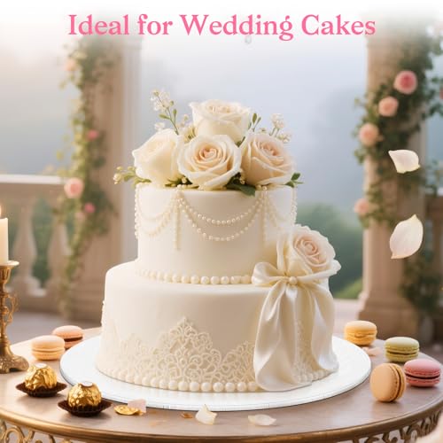 10 Inch Cake Drum, Cake Boards 10 Inch Round, 1/4" White 8in 10in 12in 14in Cake Drums Cardboard Base Board Circles for Pizza Wedding, 2 Pack - size: 10 Inch
