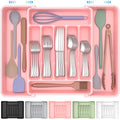 ukeetap Extra Large Expandable Silverware Organizer, Flatware Tray, Pink - color: Pink