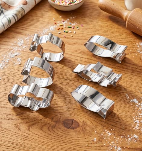 6pcs Fish Cookie Cutter, Stainless Steel Fish Cookie Mold for Baking