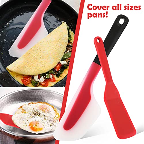 Webake Silicone Omelette Spatula Set, Big & Small, Heat Resistant, Non-Stick, Dishwasher Safe - size: Regular