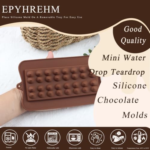 Mini Water Drop Teardrop Silicone Chocolate Molds Set Of 2