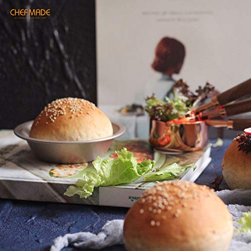 CHEFMADE Mini Pie Pan Set, 5-Inch 4Pcs Non-Stick Round Bread and Cake Bakeware for Oven and Instant Pot Baking (Champagne Gold) - size: 02 - 5" Cone 4Pcs