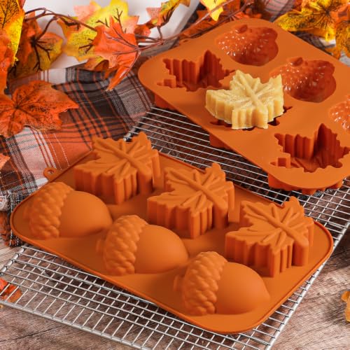 Fall Cake Molds Silicone Maple Leaf Muffin Pan Harvest Mold for Baking - size: Leaf