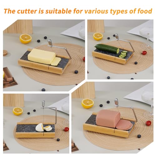 Tianman Marble Cheese Slicer/Cutter & 4 Cutting Wires,Heavy Duty8.27"x 4.4" - color: Black