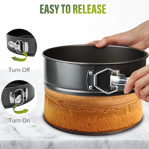 Vakoo Springform Pan Set, Removable Bottom for Easy Release, 4/7/9 Inch - size: 4+7+9 Inch