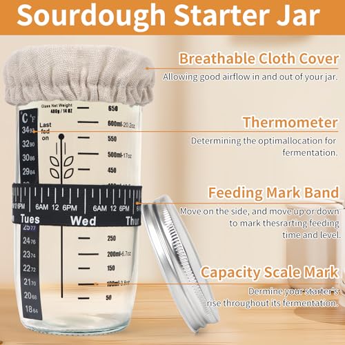 Banneton Bread Proofing Basket Set, 11 Inch Sourdough Proofing Basket and Bread Baking Supplies-Bread Lame, Danish Whisk, Bowl & Dough Scraper, Brush, (Rattan, 10in Round +10in Oval+1 Set Jar Kit) - size: Rattan, 10in Round +10in Oval+1 Set Jar Kit