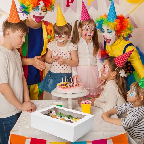 Moretoes 20pcs 14x10x4in Rectangular Quarter Sheet Cake Boxes with Window - size: 14*10*4In