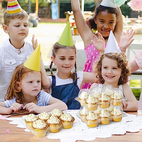 LotFancy 6 Count x 40 Sets Cupcake Containers, Clear Plastic Cupcake Boxes