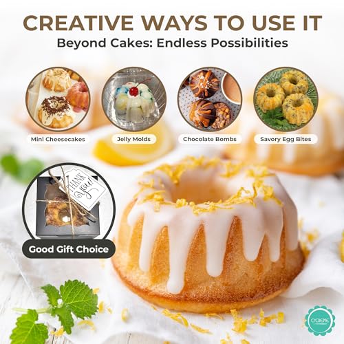 O'CREME Mini Cake Pan with Container, Non-Stick Silicone, 50 Pack - size: Mini Cake Pan and Container Set