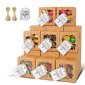 KPOSIYA 20pcs Small Cookie Boxes with Window, 4x4x2.5 Brown Bakery Box - color: Brown, size: 20