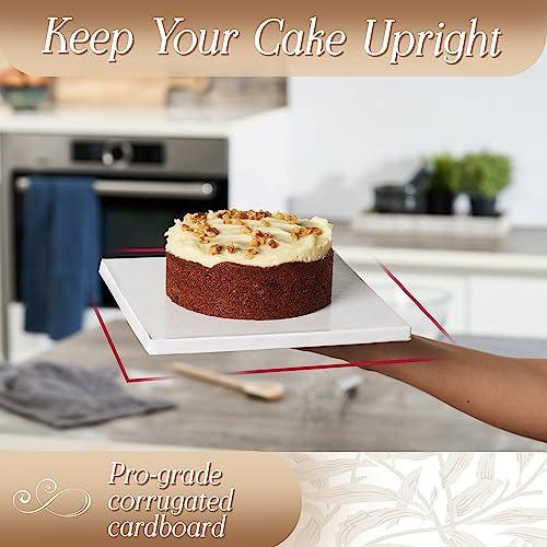 Cakebon Cake Boards 10" White Square Cake Drums 1/2" Wrapped Edge 1Pack - color: White, size: 10 Inch