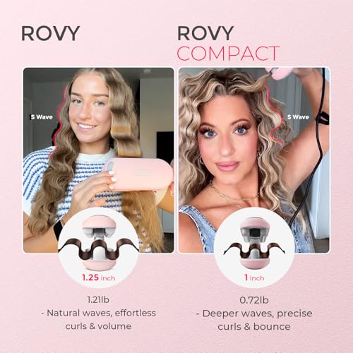Curling Iron Hair Crimper Waver, TYMO ROVY Beach Waves Hair Curler - color: Pink, size: 1 inch