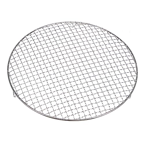 HARFINGTON Round Cooking Rack 13-inch 201 Stainless Steel Cross Wire Barbecue Grill Net with 20mm Legs for Cooking Baking Steaming BBQ - size: 13 Inch 0.07"