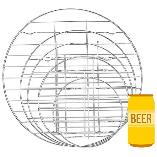 Patelai 5 Pieces Round Cooling Rack Circular Wire Rack 12/10 / 9/7 / 6 Stainless Steel Round Baking and Cooling Steaming Cake Rack