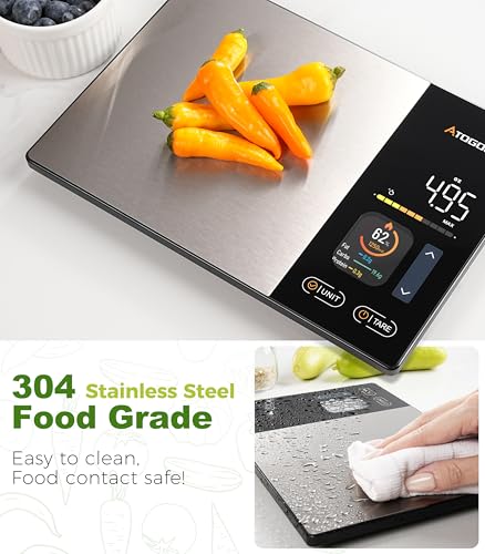 Atogou Smart Food Kitchen Scale with Nutrition Calculator, Color Display
