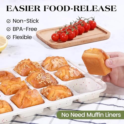 Mini Individual Square Brownie Pan with Dividers, Cream - color: Square, size: 2.5 inch
