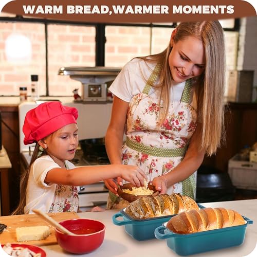 Cast Iron Loaf Pan with Lid, 9x5 Loaf Pans for Homemade Bread - color: Teal, size: 9x5 Inch