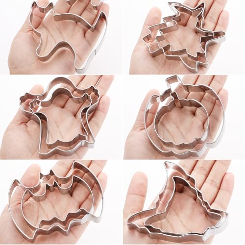 MrCookie Large Halloween Cookie Cutters,12pc/Set Thickened Stainless Steel. - color: Halloween
