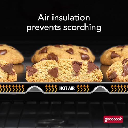 GoodCook AirPerfect Nonstick Air Insulated Cookie Sheet, 14" x 12", No Burning, Gray (Pack of 6) - color: Gray, size: 14 x 12-Inch (Pack of 6)
