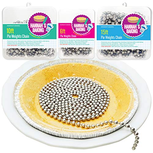 Durable Baking Supplies: 2 Pack Stainless Steel Chain Pie Weights, Reusable and Easy to Clean, Odorless, Safe Pie Weights for Pie Crusts, Oven Safe Baking Beads (10 feet) - size: 10 ft x 2