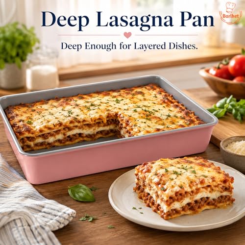 9x13 Cake Baking Pan, Heavy Duty 2.5" Deep Lasagna Pan Nonstick