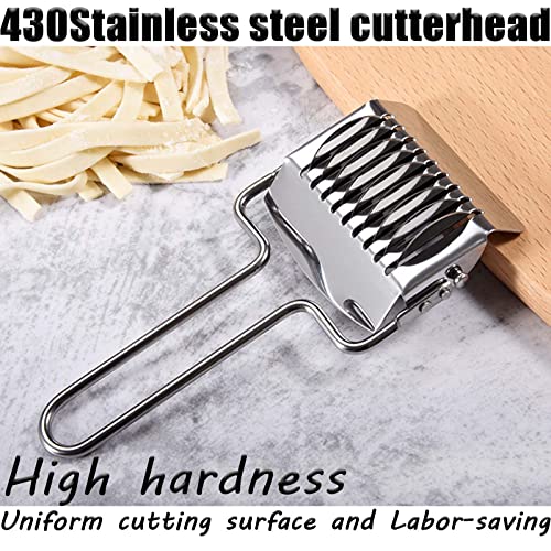 Pasta Noodle Cutter Stainless Steel Pasta Spaghetti Maker Noodle Lattice Roller Dough Cutter Masher Kitchen Tool