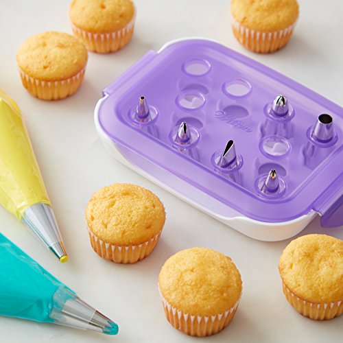 Wilton Piping Tip Set, Cupcake Decorating, 9-Piece with Carrying Case - size: 8-Piece