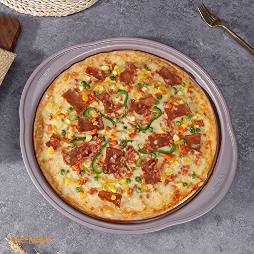 CHEFMADE Pizza pan, 14 Inch with Holes Non-Stick Pizza Crisper Pan Bakeware for Oven Baking (Champagne Gold) - size: 14" Pizza with holes
