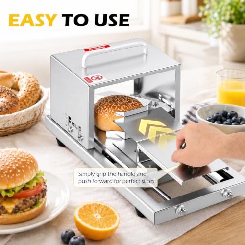 Dyna-Living Manual Bagel Slicer Adjustable Thickness Bagel Cutter Slicer