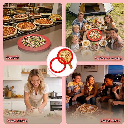 Silicone Pie Crust Shield, Adjustable Pie Edge Protector for 8-11.4 Inch Pies, 2-Pack Blue Baking Guards - Reusable, Non-Stick, Prevents Burned Edges for Perfect Golden Crust (Red) - color: Red