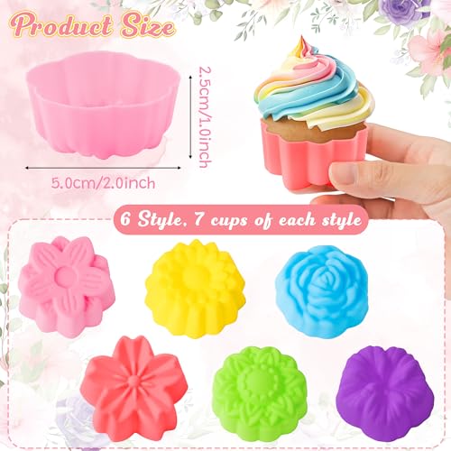 R HORSE 42 Pack Mini Silicone Cupcake Molds - color: Cherry